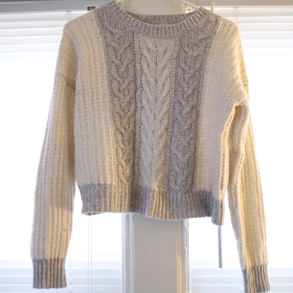 Grey & White Anthropology Sweater